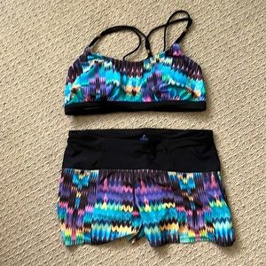 Prana matching bikini swim set with short bottom
